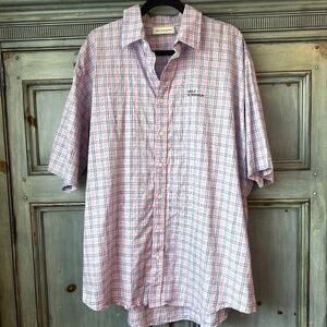 Drole De Monsieur Men's Button Down Checkered  Shirt S/S Size M